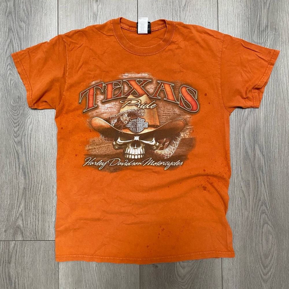 harley davidson orange texas pride tshirt